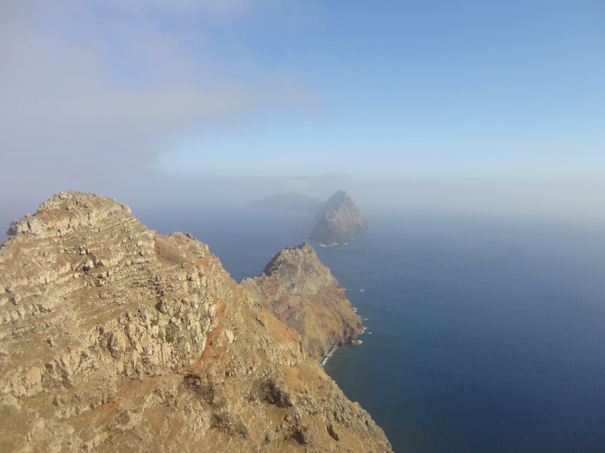 View of Bugio Island from Deserta Grande in the Desertas Islands, Madeira, Portugal. Release landscape illustration; not a photograph of the April 2026 reintroduction. Photo: Wiki brain, via Wikimedia Commons (CC BY-SA 4.0). Source page: https://commons.wikimedia.org/wiki/File:Bugio_da_Deserta.jpg