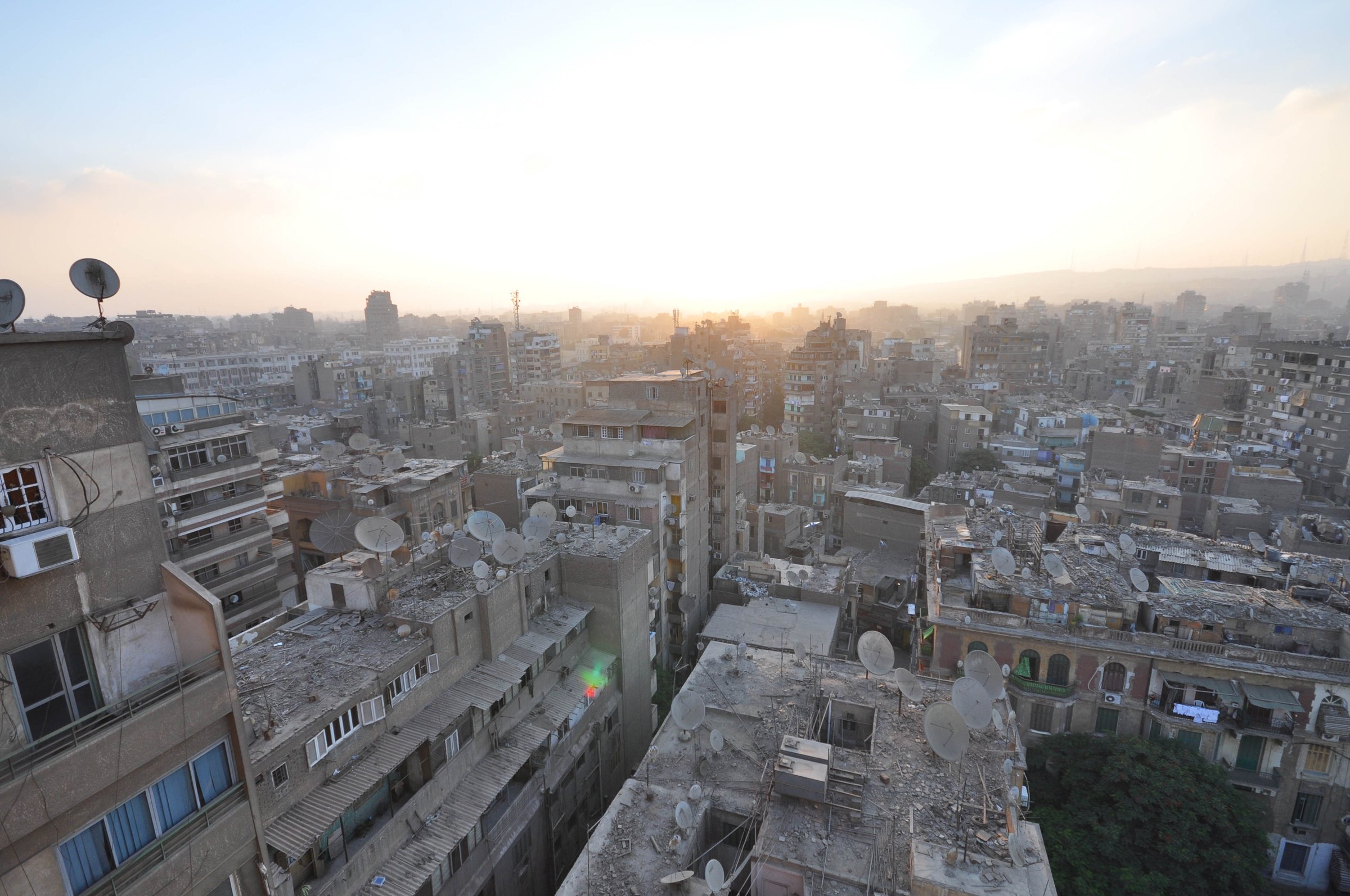 The Cairo skyline at sunrise.