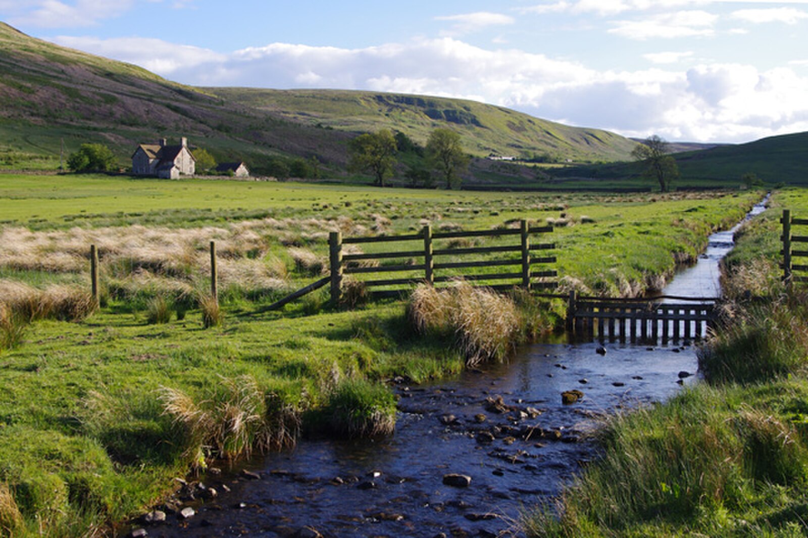 Howgill Beck and Stagsike cottages at RSPB Geltsdale in Cumbria.
